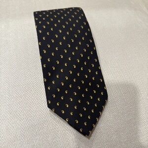 Italo Ferretti Black and Gold Paisley Tie